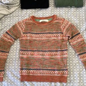 Sparrow Anthropologie Fair Isle Metallic Sweater